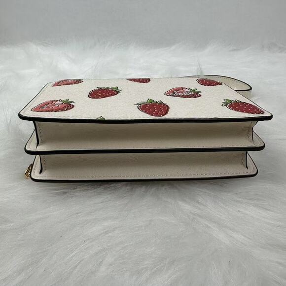 Coach Mini Klare Crossbody Bag With Strawberry Print In Canvas/Chalk CAP94 NWT - Picture 10 of 10